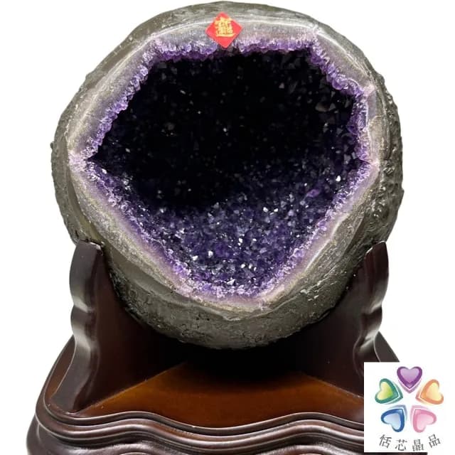 【恬芯晶品】JC44頂級烏拉圭紫晶洞3.48KG錢袋子(圓洞聚財招財貴人開運風水帝王紫水晶新居禮物新年新春)