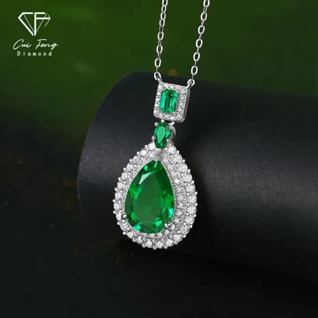 【CF鑽飾】項鍊 培育祖母綠《遐想》雙11限定 禮物(哥倫比亞祖母綠 祖母綠項鍊 生日)