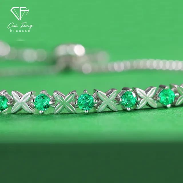 【CF鑽飾】手鍊 培育祖母綠《咫尺》雙11限定 禮物(哥倫比亞祖母綠 祖母綠手鍊 生日)