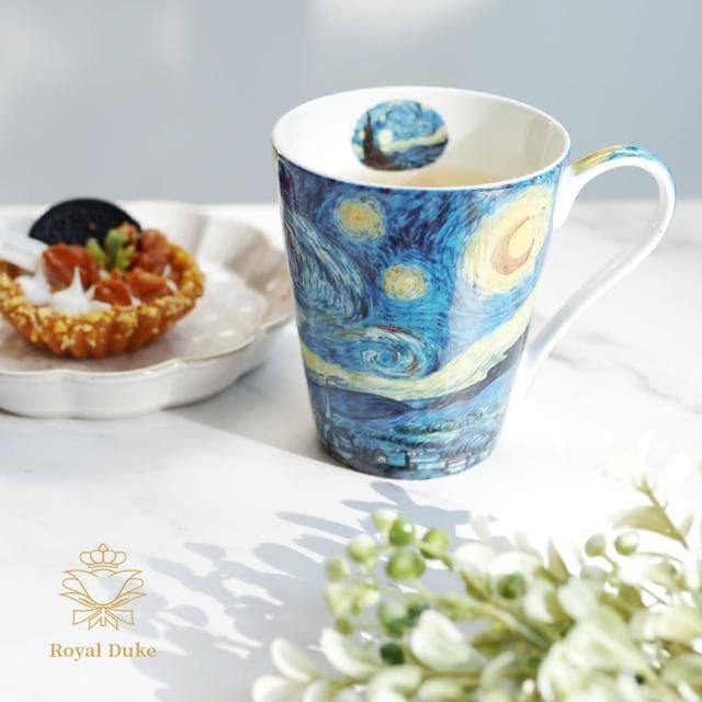 【Royal Duke】梵谷油畫-骨瓷馬克杯五入禮盒組(入厝禮 禮盒 杯子  馬克杯 咖啡杯 杯 交換禮物)