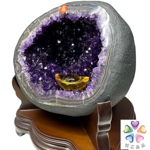 【恬芯晶品】JD11頂級烏拉圭紫晶洞4.9KG錢袋子(圓洞聚財招財貴人開運風水帝王紫水晶新居禮物新年新春)