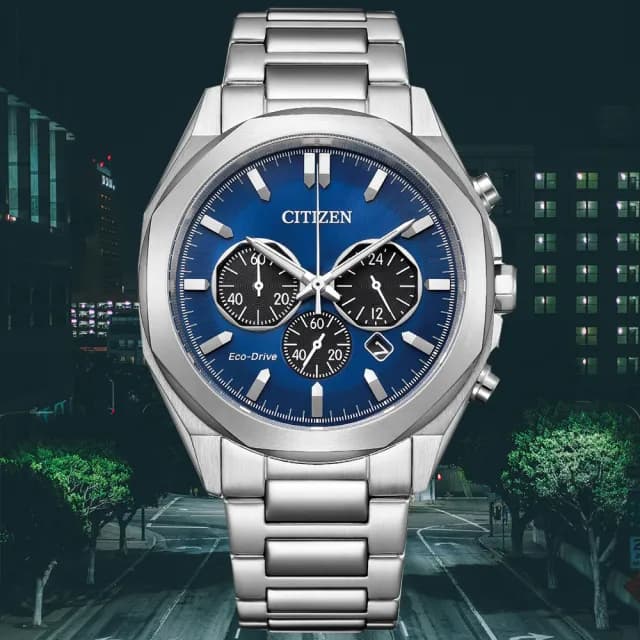 【CITIZEN 星辰】Chronograph系列 型男必備三眼計時腕錶 七夕 情人節 送禮 推薦(CA4590-81L)