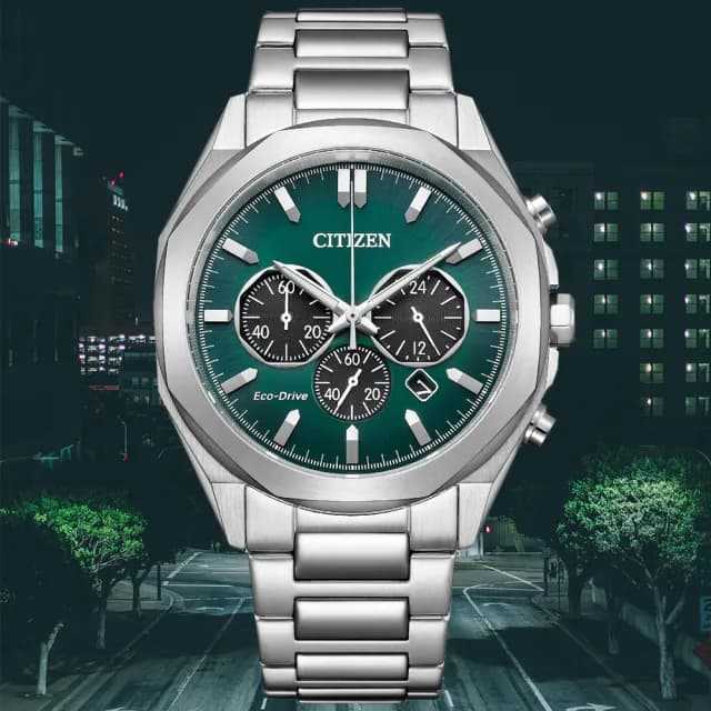 【CITIZEN 星辰】Chronograph系列 型男必備三眼計時腕錶 七夕 情人節 送禮 推薦(CA4590-81X)