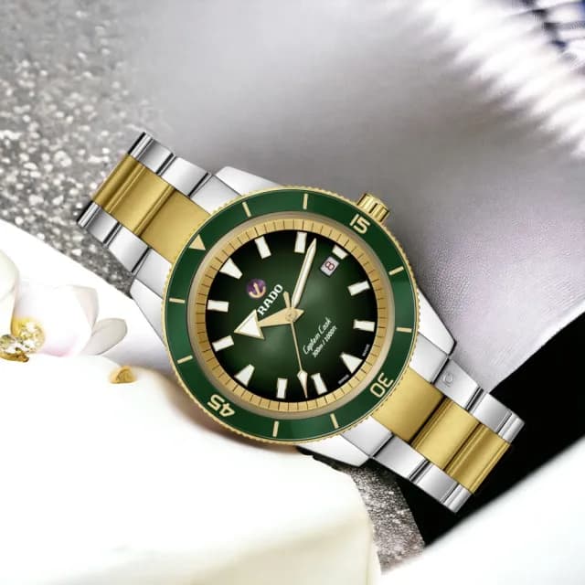 【Rado 雷達表】庫克船長 陶瓷框 自動機械 潛水錶送禮推薦(R32138303)