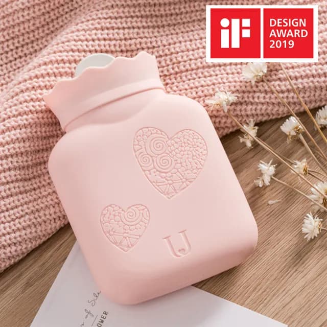 【樂邁家居】針織 愛心 熱水袋 熱敷袋 暖水袋 保暖 居家 辦公 交換禮物 冷熱兩用 可拆洗(可微波加熱)