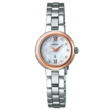 【SEIKO 精工】Lukia系列 白蝶貝 菱格紋 太陽能腕錶 畢業禮物 送禮 推薦(SSVR134J/V117-0EF0KS)