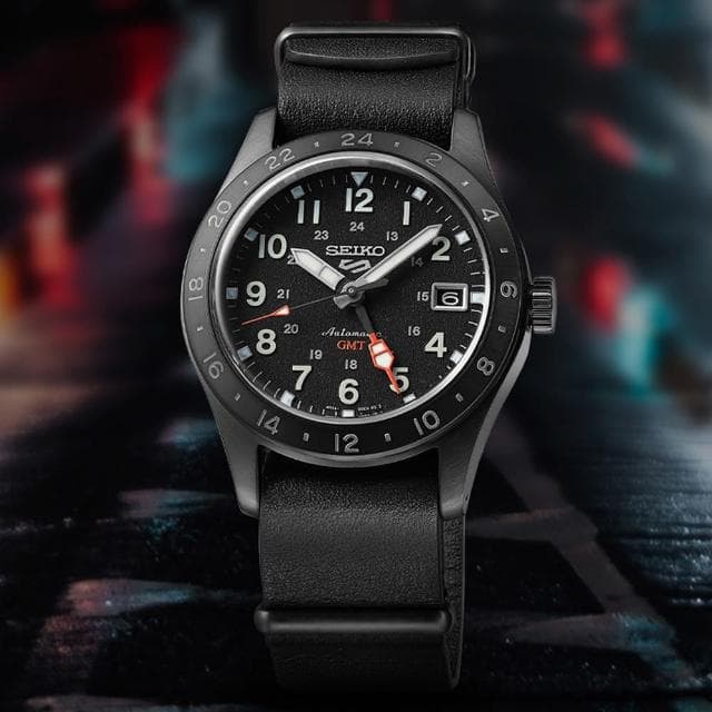 【SEIKO 精工】5 Sports 系列 GMT 兩地時間機械腕錶 指針錶 手錶 禮物 畢業(4R34-00A0D/SSK001K1)