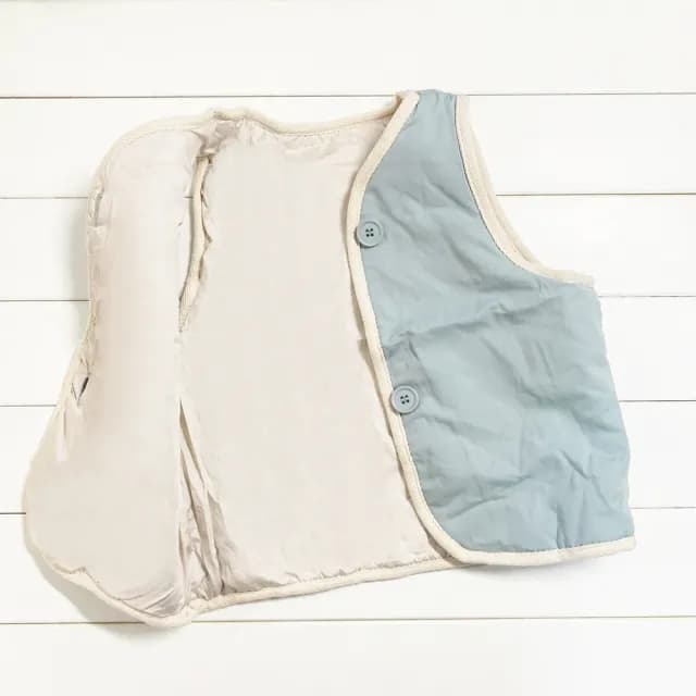 【橘魔法】繽紛多彩滾邊鋪棉背心(夾克 背心 外套 兒童 童裝 中童 中性款 外搭 男童 女童)