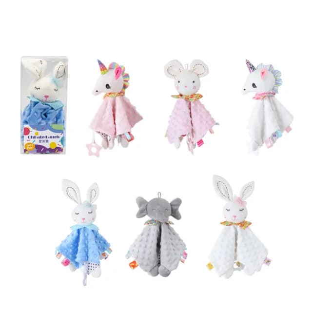【OhBabyLaugh】動物玩偶 安撫巾(安撫玩具/安撫玩偶/絨毛娃娃/響紙顆粒安撫巾/多功能安撫巾/響鈴玩偶)