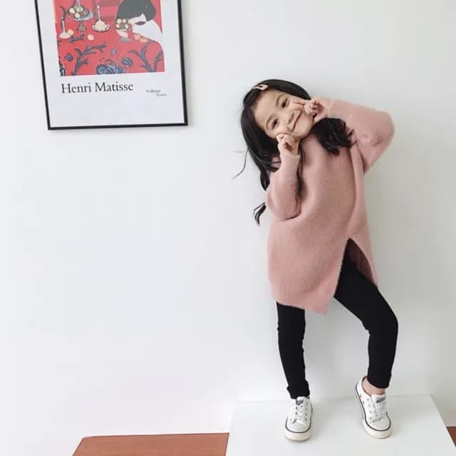 【橘魔法】螺紋坑條彈性長褲(內搭褲 長褲 安全褲 內搭褲 貼身褲 女童 兒童 童裝 中童)