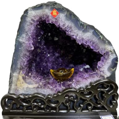 【恬芯晶品】8.65kg精選巴西火型紫水晶洞新居財位擺設XA15(紫鈦晶晶洞開運招財招貴人開業財位新春禮物)