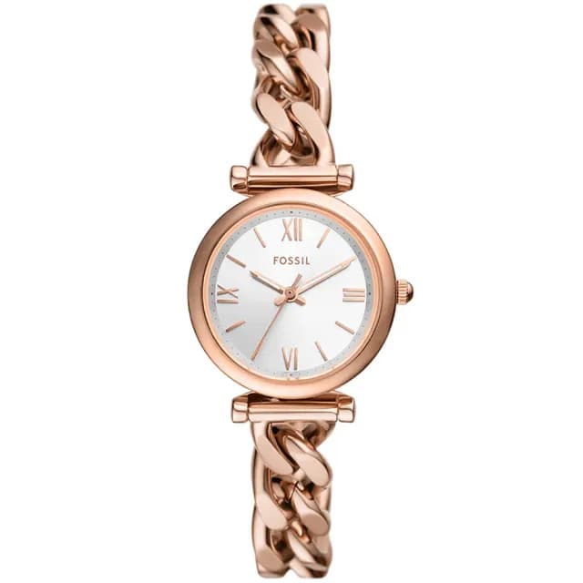 【FOSSIL】Carlie 優雅玫瑰金手鍊女錶-28mm 禮物 送禮 推薦(ES5330)