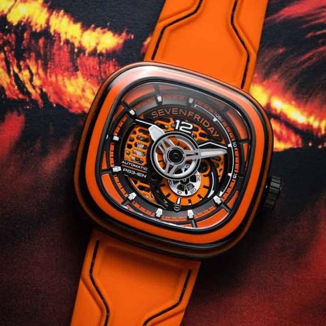 【SEVENFRIDAY】彩色碳纖維 透視自動上鍊機械錶-47X47.6mm 送禮 禮物 推薦(PS3/03)