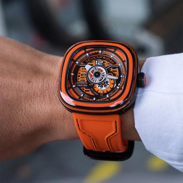 【SEVENFRIDAY】彩色碳纖維 透視自動上鍊機械錶-47X47.6mm 送禮 禮物 推薦(PS3/03)