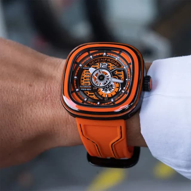 【SEVENFRIDAY】彩色碳纖維 透視自動上鍊機械錶-47X47.6mm 送禮 禮物 推薦(PS3/03)