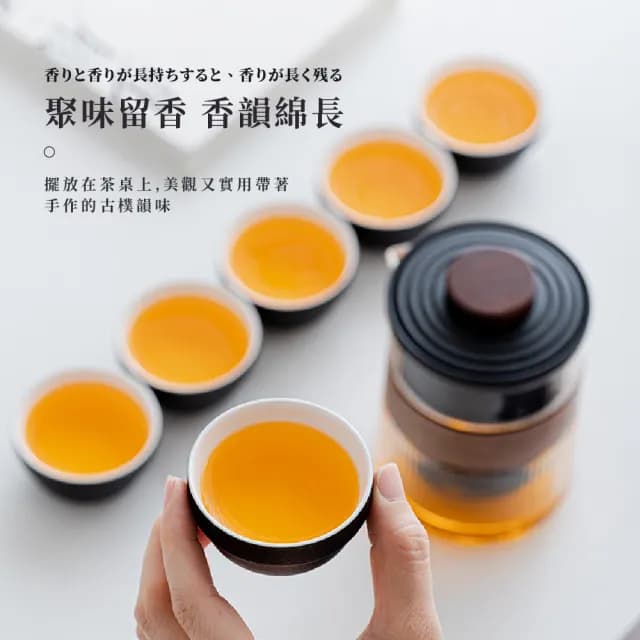 【旅行茶具】禪風一茶壺三茶杯-附收納包(便攜 分離濾壺 陶瓷 泡茶 露營 快客 防撞 隨身 商務 茶器 送禮)