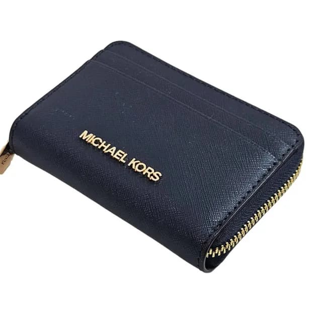 【Michael Kors】防刮皮革拉鍊零錢包/卡包兩色可選(贈原廠紙袋七夕情人節)