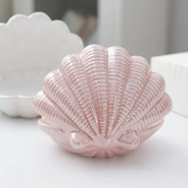 【JEN】陶瓷珠光貝殼造型飾品收納擺飾(聖誕禮物/情人節禮物/交換禮物/畢業季/母親節/閨蜜/生日禮物)