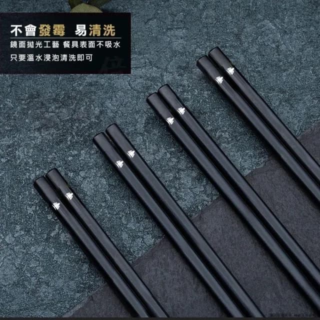 【Beroso 倍麗森】316不鏽鋼方筷子5入組-三色任選(SGS檢驗合格/環保餐具/露營/雙11)