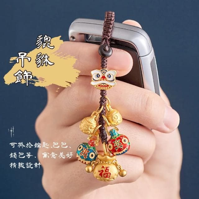 【好運來】古法納福貔貅鍍金鑰匙圈吊飾(招財 鑰匙扣 汽車掛飾 掛件 飾品 擺飾 包包 裝飾 配飾 禮物)
