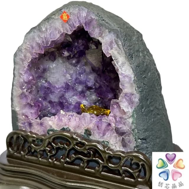 【恬芯晶品】8.85kg精選巴西紫水晶洞新居財位擺設XA58(紫鈦晶晶洞開運招財招貴人開業財位新春禮物)