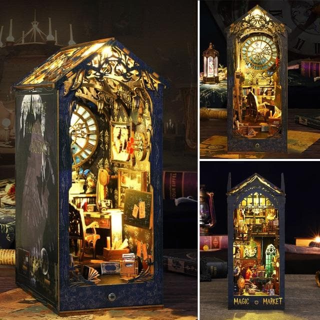 【半島良品】DIY小屋手做創意3D立體木質拼裝書屋(畢業禮物 聖誕禮物 生日禮物 小夜燈)