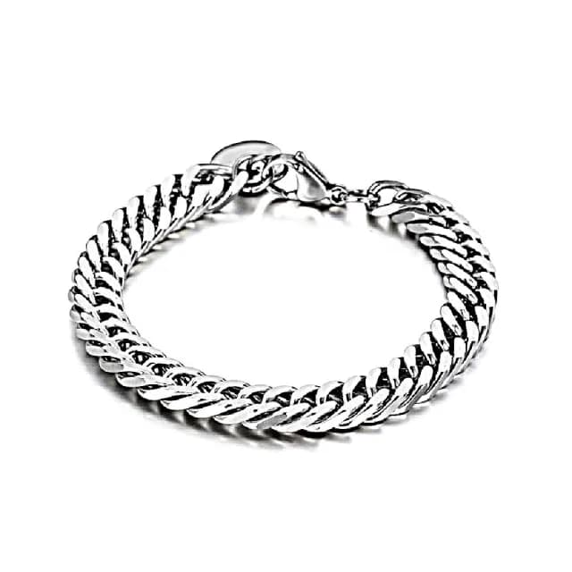 【米蘭精品】現貨+預購 鈦鋼手鍊鈦鋼手鏈(個性簡約鏈條寬版男女飾品父親節情人節聖誕節交換禮物74fl30)