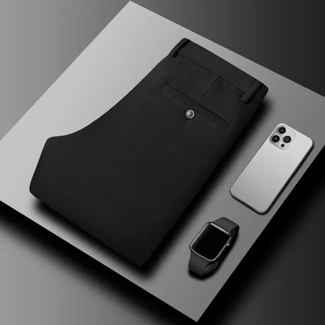 【米蘭精品】現貨+預購 男商務西裝褲修身西裝褲直筒褲機能免燙(男長褲休閒彈力火岩絨父親節禮物3色74gq13)