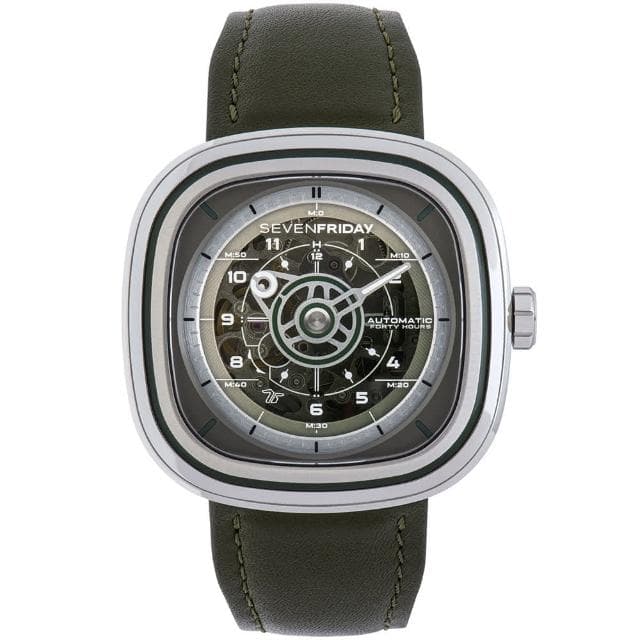 【SEVENFRIDAY】T系列 軍綠色漸層機械錶-45mm 送禮 禮物 推薦(T1/06)