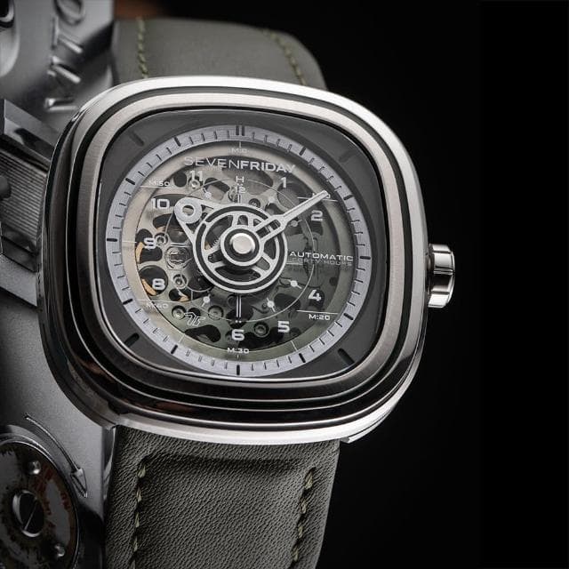 【SEVENFRIDAY】T系列 軍綠色漸層機械錶-45mm 送禮 禮物 推薦(T1/06)