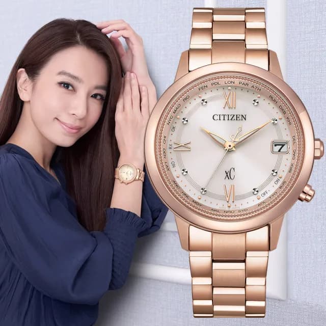 【CITIZEN 星辰】xC系列 Hebe田馥甄廣告款 鈦金屬光動能電波腕錶 七夕 情人節 送禮 推薦(CB1132-51W)