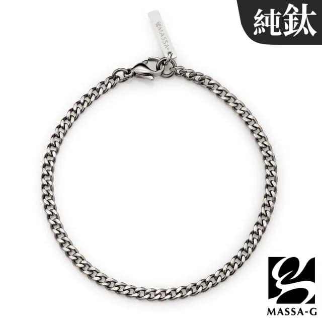 【MASSA-G】Titanium T03 堅韌純鈦手鍊(3.5mm粗)