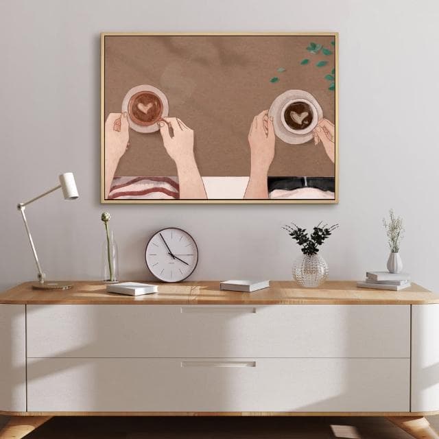 【菠蘿選畫所】唯美的約會II -70x100cm(咖啡裝飾插畫掛畫/咖啡店裝飾/廚房掛畫/開店送禮)