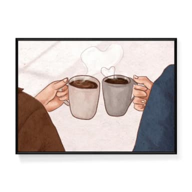 【菠蘿選畫所】唯美的約會I -70x100cm(咖啡裝飾插畫掛畫/咖啡店裝飾/廚房掛畫/開店送禮)