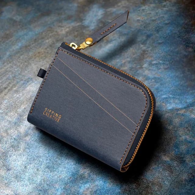 【俬品創意】L型零錢包_紳爵藍(RFID防盜刷.感應免取卡)