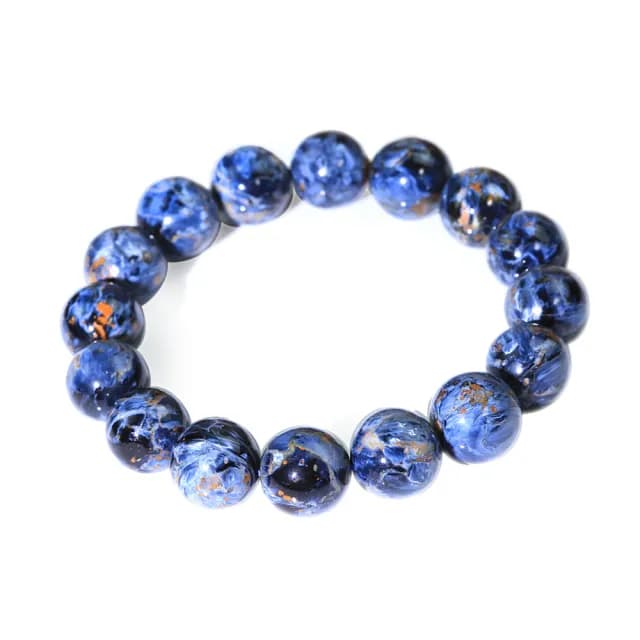 【開運方程式】納比亞高火彩藍彼得石手珠12mm(頂級藍彩水晶手鍊)