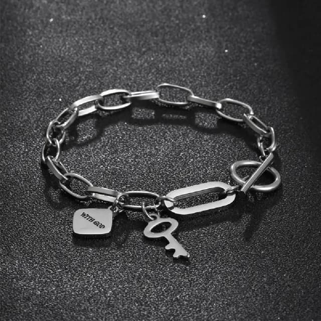 【米蘭精品】現貨+預購 鈦鋼手鍊鈦鋼手鏈(拼接回形嘻哈簡約男女飾品生日情人節聖誕節交換禮物74fl20)
