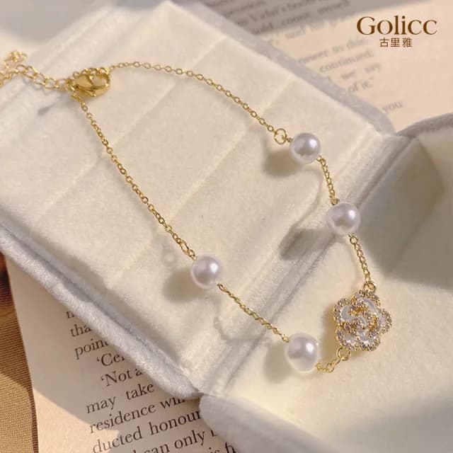 【Golicc】手鍊 氣質款小香風 珍珠(七夕 情人節 生日 手環 手繩 首飾 飾品 禮物)