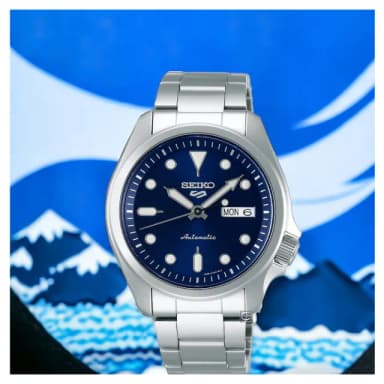【SEIKO 精工】5 Sports 復古軍用風格 機械錶 男錶 手錶 藍色 指針錶 手錶 禮物 畢業(4R36-08L0B/SRPE53K1)
