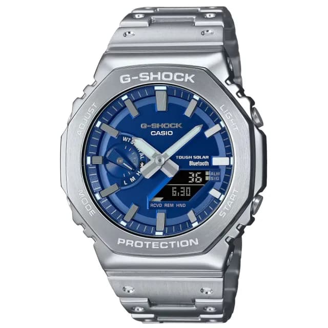 【CASIO 卡西歐】G-SHOCK 金屬 八角形錶殼 雙顯腕錶 雙11 特惠 推薦(GM-B2100AD-2A)