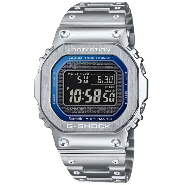 【CASIO 卡西歐】G-SHOCK 全金屬 太陽能 藍牙多功能 腕錶 父親節 禮物 送禮 推薦(GMW-B5000D-2)