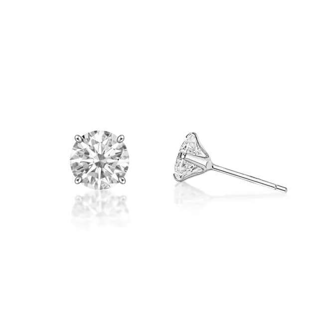 【City Diamond 引雅】『黃金楓』日本經典四爪6mm晶鑽鉑金耳環(東京Yuki系列)