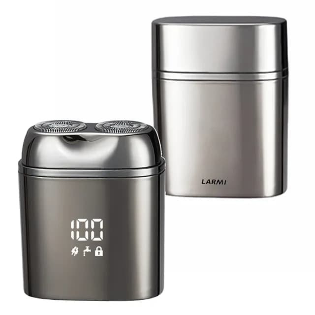 【LARMI 樂米】迷你電動刮鬍刀 ZCB099(全機水洗/支援USB充電/智能數位顯示)