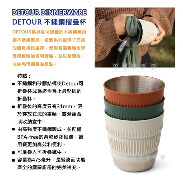 【SEA TO SUMMIT】Detour 不鏽鋼折疊杯(野炊/餐具/碗盤/飲水/杯子)