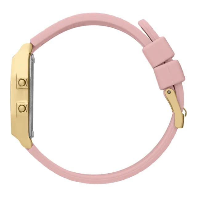 【Ice-Watch】ICE DIGIT RETRO系列 復古金框矽膠電子錶 32mm(粉紅色 七夕禮物 情人節)