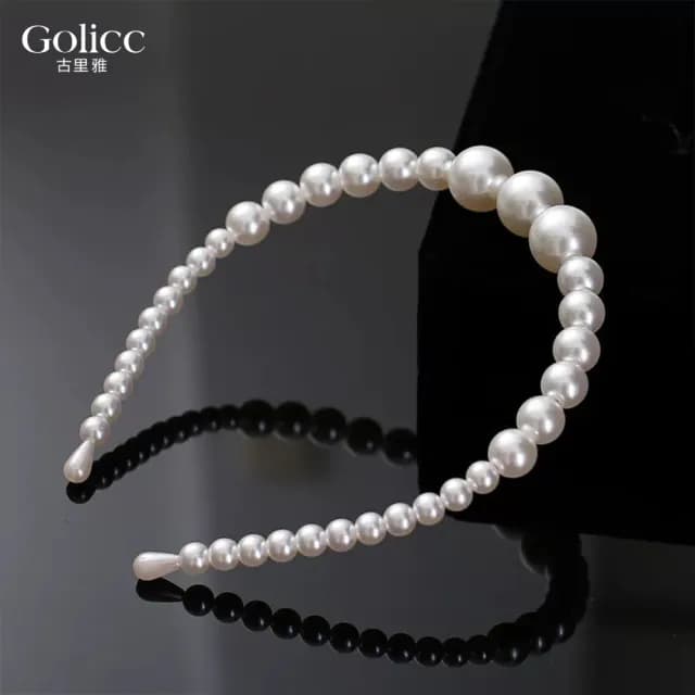 【Golicc】髮箍 可愛小公主 氣質珍珠(七夕 情人節 生日 髮飾 髮帶 飾品 禮物)