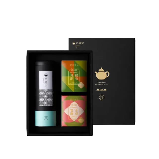 【京盛宇】墨金雙享禮盒-不知春100g茶葉+御守袋茶10入(100%台灣茶葉/附提袋)