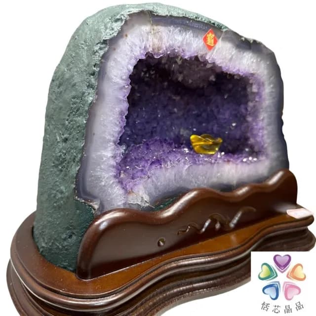 【恬芯晶品】6.75kg精選巴西紫水晶洞新居財位擺設XA85(紫鈦晶晶洞開運招財招貴人開業財位新春禮物)