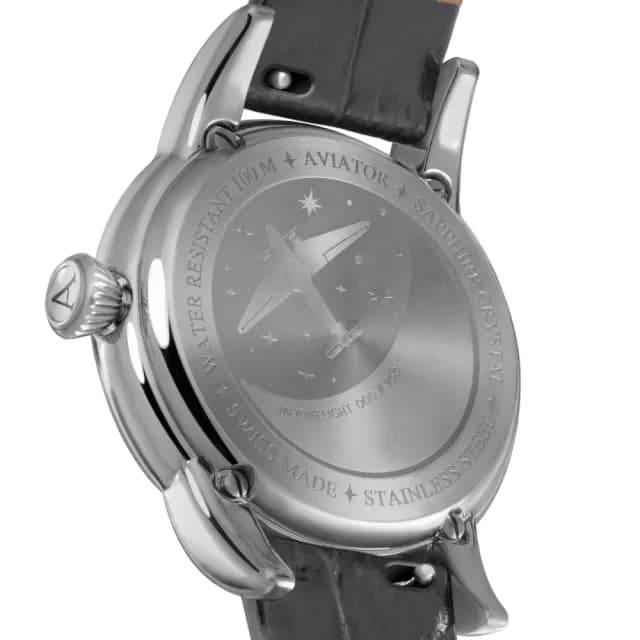 【AVIATOR 飛行員】DOUGLAS MOONFLIGHT 月相 時尚腕錶 女錶 高級灰(V.1.33.0.254.4)