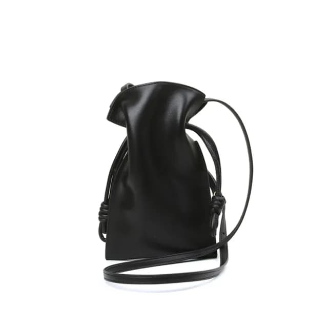 【巴黎精品】情人節禮物 真牛皮側背包真皮革單肩背包托特包手提包隨身女包包(簡約抽繩牛皮小福袋4色a1el11)